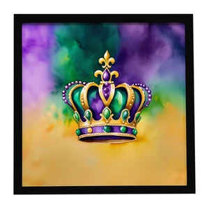 King's Mardi Gras Crown Framed Metal Print Bathroom, Kitchen, Office, Home Decor Wall Art Ready to Hang, Square, 8X8 King's Mardi Gras Crown Framed Metal Print Bathroom, Kitchen, Office, Home Decor Wall Art Ready to Hang, Square, 8X8