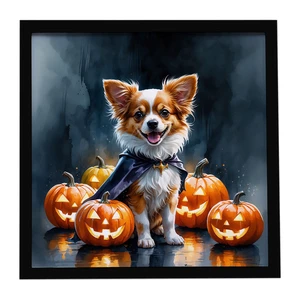 Papillon Puppy Halloween Framed Metal Print Bathroom, Kitchen, Office, Home Decor Wall Art Ready to Hang, Square, 8X8 Papillon Puppy Halloween Framed Metal Print Bathroom, Kitchen, Office, Home Decor Wall Art Ready to Hang, Square, 8X8