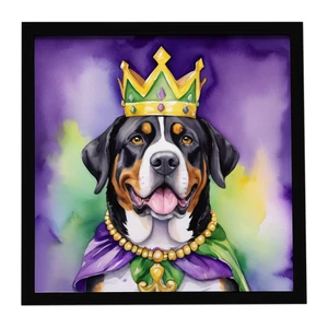 Greater Swiss Mountain Dog King of Mardi Gras Framed Metal Print Bathroom, Kitchen, Office, Home Decor Wall Art Ready to Hang, Square, 8X8 Greater Swiss Mountain Dog King of Mardi Gras Framed Metal Print Bathroom, Kitchen, Office, Home Decor Wall Art Ready to Hang, Square, 8X8
