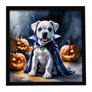 White Boxer Puppy Halloween Framed Metal Print Bathroom, Kitchen, Office, Home Decor Wall Art Ready to Hang, Square, 8X8 White Boxer Puppy Halloween Framed Metal Print Bathroom, Kitchen, Office, Home Decor Wall Art Ready to Hang, Square, 8X8