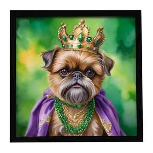 Brussels Griffon King of Mardi Gras Framed Metal Print Bathroom, Kitchen, Office, Home Decor Wall Art Ready to Hang, Square, 8X8 Brussels Griffon King of Mardi Gras Framed Metal Print Bathroom, Kitchen, Office, Home Decor Wall Art Ready to Hang, Square, 8X8
