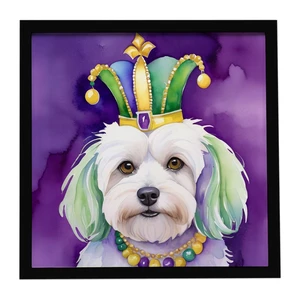 Coton de Tulear King of Mardi Gras Framed Metal Print Bathroom, Kitchen, Office, Home Decor Wall Art Ready to Hang, Square, 8X8 Coton de Tulear King of Mardi Gras Framed Metal Print Bathroom, Kitchen, Office, Home Decor Wall Art Ready to Hang, Square, 8X8