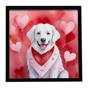 Kuvasz My Valentine Framed Metal Print Bathroom, Kitchen, Office, Home Decor Wall Art Ready to Hang, Square, 8X8 Kuvasz My Valentine Framed Metal Print Bathroom, Kitchen, Office, Home Decor Wall Art Ready to Hang, Square, 8X8