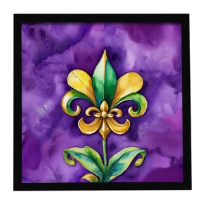 Fleur de lis Mardi Gras Framed Metal Print Bathroom, Kitchen, Office, Home Decor Wall Art Ready to Hang, Square, 8X8 Fleur de lis Mardi Gras Framed Metal Print Bathroom, Kitchen, Office, Home Decor Wall Art Ready to Hang, Square, 8X8