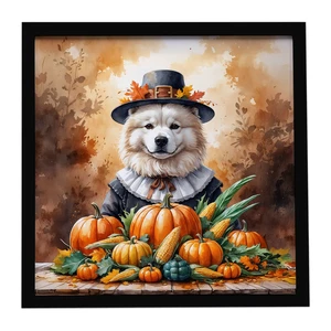 Samoyed Thanksgiving Framed Metal Print Bathroom, Kitchen, Office, Home Decor Wall Art Ready to Hang, Square, 8X8 Samoyed Thanksgiving Framed Metal Print Bathroom, Kitchen, Office, Home Decor Wall Art Ready to Hang, Square, 8X8
