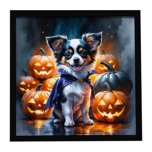 Tricolor Papillon Puppy Halloween Framed Metal Print Bathroom, Kitchen, Office, Home Decor Wall Art Ready to Hang, Square, 8X8 Tricolor Papillon Puppy Halloween Framed Metal Print Bathroom, Kitchen, Office, Home Decor Wall Art Ready to Hang, Square, 8X8