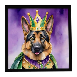 German Shepherd King of Mardi Gras Framed Metal Print Bathroom, Kitchen, Office, Home Decor Wall Art Ready to Hang, Square, 8X8 German Shepherd King of Mardi Gras Framed Metal Print Bathroom, Kitchen, Office, Home Decor Wall Art Ready to Hang, Square, 8X8
