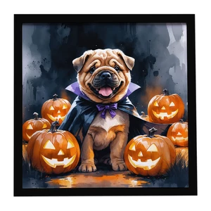 Shar Pei Puppy Halloween Framed Metal Print Bathroom, Kitchen, Office, Home Decor Wall Art Ready to Hang, Square, 8X8 Shar Pei Puppy Halloween Framed Metal Print Bathroom, Kitchen, Office, Home Decor Wall Art Ready to Hang, Square, 8X8