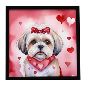 Lhasa Apso My Valentine Framed Metal Print Bathroom, Kitchen, Office, Home Decor Wall Art Ready to Hang, Square, 8X8 Lhasa Apso My Valentine Framed Metal Print Bathroom, Kitchen, Office, Home Decor Wall Art Ready to Hang, Square, 8X8