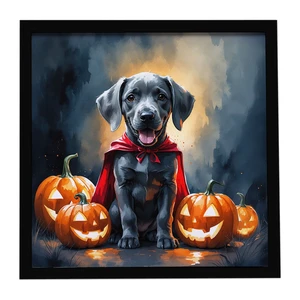 Weimaraner Puppy Halloween Framed Metal Print Bathroom, Kitchen, Office, Home Decor Wall Art Ready to Hang, Square, 8X8 Weimaraner Puppy Halloween Framed Metal Print Bathroom, Kitchen, Office, Home Decor Wall Art Ready to Hang, Square, 8X8