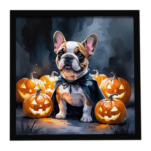 French Bulldog Puppy Halloween Framed Metal Print Bathroom, Kitchen, Office, Home Decor Wall Art Ready to Hang, Square, 8X8 French Bulldog Puppy Halloween Framed Metal Print Bathroom, Kitchen, Office, Home Decor Wall Art Ready to Hang, Square, 8X8