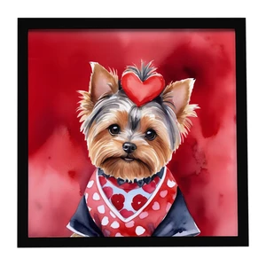 Yorkshire Terrier My Valentine Framed Metal Print Bathroom, Kitchen, Office, Home Decor Wall Art Ready to Hang, Square, 8X8 Yorkshire Terrier My Valentine Framed Metal Print Bathroom, Kitchen, Office, Home Decor Wall Art Ready to Hang, Square, 8X8