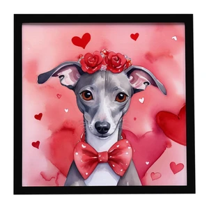 Italian Greyhound My Valentine Framed Metal Print Bathroom, Kitchen, Office, Home Decor Wall Art Ready to Hang, Square, 8X8 Italian Greyhound My Valentine Framed Metal Print Bathroom, Kitchen, Office, Home Decor Wall Art Ready to Hang, Square, 8X8