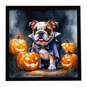 English Bulldog Puppy Halloween Framed Metal Print Bathroom, Kitchen, Office, Home Decor Wall Art Ready to Hang, Square, 8X8 English Bulldog Puppy Halloween Framed Metal Print Bathroom, Kitchen, Office, Home Decor Wall Art Ready to Hang, Square, 8X8