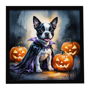Boston Terrier Puppy Halloween Framed Metal Print Bathroom, Kitchen, Office, Home Decor Wall Art Ready to Hang, Square, 8X8 Boston Terrier Puppy Halloween Framed Metal Print Bathroom, Kitchen, Office, Home Decor Wall Art Ready to Hang, Square, 8X8