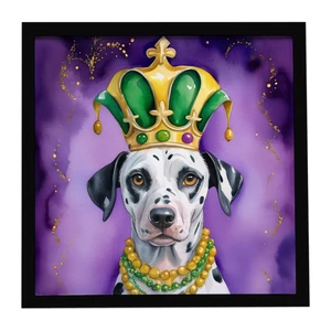 Dalmatian King of Mardi Gras Framed Metal Print Bathroom, Kitchen, Office, Home Decor Wall Art Ready to Hang, Square, 8X8 Dalmatian King of Mardi Gras Framed Metal Print Bathroom, Kitchen, Office, Home Decor Wall Art Ready to Hang, Square, 8X8