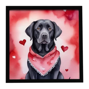 Black Labrador Retriever My Valentine Framed Metal Print Bathroom, Kitchen, Office, Home Decor Wall Art Ready to Hang, Square, 8X8 Black Labrador Retriever My Valentine Framed Metal Print Bathroom, Kitchen, Office, Home Decor Wall Art Ready to Hang, Square, 8X8