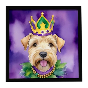 Wheaten Terrier King of Mardi Gras Framed Metal Print Bathroom, Kitchen, Office, Home Decor Wall Art Ready to Hang, Square, 8X8 Wheaten Terrier King of Mardi Gras Framed Metal Print Bathroom, Kitchen, Office, Home Decor Wall Art Ready to Hang, Square, 8X8