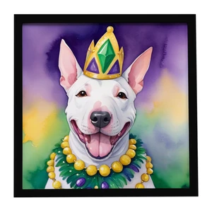 English Bull Terrier King of Mardi Gras Framed Metal Print Bathroom, Kitchen, Office, Home Decor Wall Art Ready to Hang, Square, 8X8 English Bull Terrier King of Mardi Gras Framed Metal Print Bathroom, Kitchen, Office, Home Decor Wall Art Ready to Hang, Square, 8X8