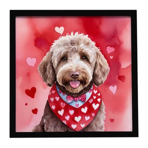 Labradoodle My Valentine Framed Metal Print Bathroom, Kitchen, Office, Home Decor Wall Art Ready to Hang, Square, 8X8 Labradoodle My Valentine Framed Metal Print Bathroom, Kitchen, Office, Home Decor Wall Art Ready to Hang, Square, 8X8