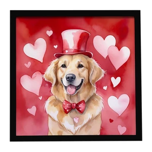 Golden Retriever My Valentine Framed Metal Print Bathroom, Kitchen, Office, Home Decor Wall Art Ready to Hang, Square, 8X8 Golden Retriever My Valentine Framed Metal Print Bathroom, Kitchen, Office, Home Decor Wall Art Ready to Hang, Square, 8X8