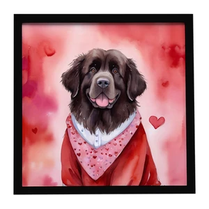 Newfoundland My Valentine Framed Metal Print Bathroom, Kitchen, Office, Home Decor Wall Art Ready to Hang, Square, 8X8 Newfoundland My Valentine Framed Metal Print Bathroom, Kitchen, Office, Home Decor Wall Art Ready to Hang, Square, 8X8