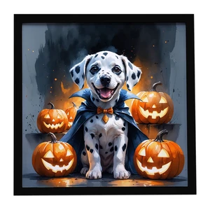 Dalmatian Puppy Halloween Framed Metal Print Bathroom, Kitchen, Office, Home Decor Wall Art Ready to Hang, Square, 8X8 Dalmatian Puppy Halloween Framed Metal Print Bathroom, Kitchen, Office, Home Decor Wall Art Ready to Hang, Square, 8X8