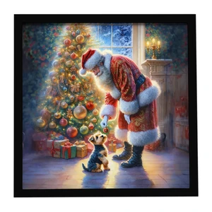 Australian Terrier and Santa Claus Framed Metal Print Bathroom, Kitchen, Office, Home Decor Wall Art Ready to Hang, Square, 8X8 Australian Terrier and Santa Claus Framed Metal Print Bathroom, Kitchen, Office, Home Decor Wall Art Ready to Hang, Square, 8X8