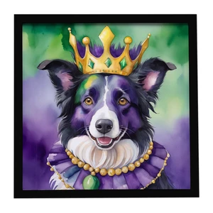 Border Collie King of Mardi Gras Framed Metal Print Bathroom, Kitchen, Office, Home Decor Wall Art Ready to Hang, Square, 8X8 Border Collie King of Mardi Gras Framed Metal Print Bathroom, Kitchen, Office, Home Decor Wall Art Ready to Hang, Square, 8X8