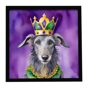 Scottish Deerhound King of Mardi Gras Framed Metal Print Bathroom, Kitchen, Office, Home Decor Wall Art Ready to Hang, Square, 8X8 Scottish Deerhound King of Mardi Gras Framed Metal Print Bathroom, Kitchen, Office, Home Decor Wall Art Ready to Hang, Square, 8X8