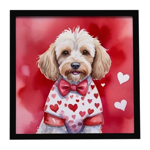 Cockapoo My Valentine Framed Metal Print Bathroom, Kitchen, Office, Home Decor Wall Art Ready to Hang, Square, 8X8 Cockapoo My Valentine Framed Metal Print Bathroom, Kitchen, Office, Home Decor Wall Art Ready to Hang, Square, 8X8