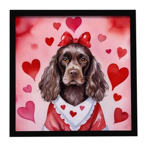 Cocker Spaniel My Valentine Framed Metal Print Bathroom, Kitchen, Office, Home Decor Wall Art Ready to Hang, Square, 8X8 Cocker Spaniel My Valentine Framed Metal Print Bathroom, Kitchen, Office, Home Decor Wall Art Ready to Hang, Square, 8X8