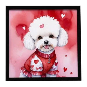 Bichon Frise My Valentine Framed Metal Print Bathroom, Kitchen, Office, Home Decor Wall Art Ready to Hang, Square, 8X8 Bichon Frise My Valentine Framed Metal Print Bathroom, Kitchen, Office, Home Decor Wall Art Ready to Hang, Square, 8X8