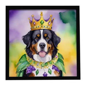 Bernese Mountain Dog King of Mardi Gras Framed Metal Print Bathroom, Kitchen, Office, Home Decor Wall Art Ready to Hang, Square, 8X8 Bernese Mountain Dog King of Mardi Gras Framed Metal Print Bathroom, Kitchen, Office, Home Decor Wall Art Ready to Hang, Square, 8X8