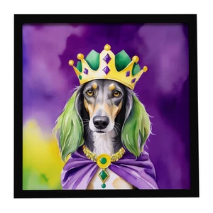 Saluki King of Mardi Gras Framed Metal Print Bathroom, Kitchen, Office, Home Decor Wall Art Ready to Hang, Square, 8X8 Saluki King of Mardi Gras Framed Metal Print Bathroom, Kitchen, Office, Home Decor Wall Art Ready to Hang, Square, 8X8