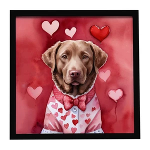 Chesapeake Bay Retriever My Valentine Framed Metal Print Bathroom, Kitchen, Office, Home Decor Wall Art Ready to Hang, Square, 8X8 Chesapeake Bay Retriever My Valentine Framed Metal Print Bathroom, Kitchen, Office, Home Decor Wall Art Ready to Hang, Square, 8X8