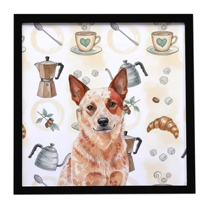 Red Heeler Australian Cattle Dog Coffee Bar Framed Metal Print Bathroom, Kitchen, Office, Home Decor Wall Art Ready to Hang, Square, 8X8 Red Heeler Australian Cattle Dog Coffee Bar Framed Metal Print Bathroom, Kitchen, Office, Home Decor Wall Art Ready to Hang, Square, 8X8