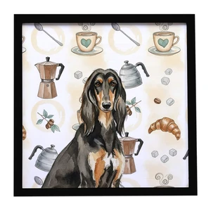 Black & Tan Afghan Hound Coffee Bar Framed Metal Print Bathroom, Kitchen, Office, Home Decor Wall Art Ready to Hang, Square, 8X8 Black & Tan Afghan Hound Coffee Bar Framed Metal Print Bathroom, Kitchen, Office, Home Decor Wall Art Ready to Hang, Square, 8X8