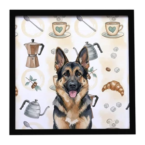 German Shepherd Coffee Bar Framed Metal Print Bathroom, Kitchen, Office, Home Decor Wall Art Ready to Hang, Square, 8X8 German Shepherd Coffee Bar Framed Metal Print Bathroom, Kitchen, Office, Home Decor Wall Art Ready to Hang, Square, 8X8