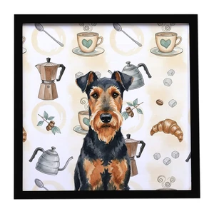 Airedale Terrier Coffee Bar Framed Metal Print Bathroom, Kitchen, Office, Home Decor Wall Art Ready to Hang, Square, 8X8 Airedale Terrier Coffee Bar Framed Metal Print Bathroom, Kitchen, Office, Home Decor Wall Art Ready to Hang, Square, 8X8