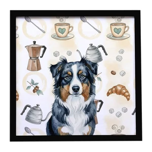 Black Australian Shepherd Coffee Bar Framed Metal Print Bathroom, Kitchen, Office, Home Decor Wall Art Ready to Hang, Square, 8X8 Black Australian Shepherd Coffee Bar Framed Metal Print Bathroom, Kitchen, Office, Home Decor Wall Art Ready to Hang, Square, 8X8