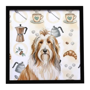 Fawn Bearded Collie Coffee Bar Framed Metal Print Bathroom, Kitchen, Office, Home Decor Wall Art Ready to Hang, Square, 8X8 Fawn Bearded Collie Coffee Bar Framed Metal Print Bathroom, Kitchen, Office, Home Decor Wall Art Ready to Hang, Square, 8X8