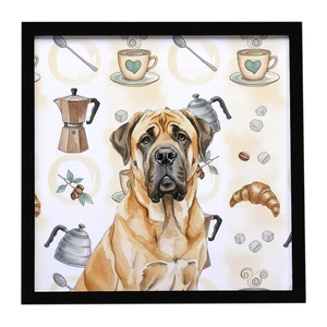 Fawn English Mastiff Coffee Bar Framed Metal Print Bathroom, Kitchen, Office, Home Decor Wall Art Ready to Hang, Square, 8X8 Fawn English Mastiff Coffee Bar Framed Metal Print Bathroom, Kitchen, Office, Home Decor Wall Art Ready to Hang, Square, 8X8