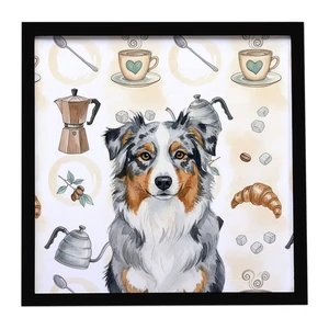 Blue Merle Australian Shepherd Coffee Bar Framed Metal Print Bathroom, Kitchen, Office, Home Decor Wall Art Ready to Hang, Square, 8X8 Blue Merle Australian Shepherd Coffee Bar Framed Metal Print Bathroom, Kitchen, Office, Home Decor Wall Art Ready to Hang, Square, 8X8