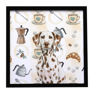 Liver Dalmatian Coffee Bar Framed Metal Print Bathroom, Kitchen, Office, Home Decor Wall Art Ready to Hang, Square, 8X8 Liver Dalmatian Coffee Bar Framed Metal Print Bathroom, Kitchen, Office, Home Decor Wall Art Ready to Hang, Square, 8X8