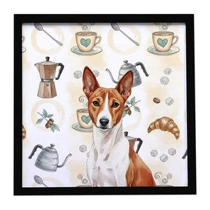 Red and White Basenji Coffee Bar Framed Metal Print Bathroom, Kitchen, Office, Home Decor Wall Art Ready to Hang, Square, 8X8 Red and White Basenji Coffee Bar Framed Metal Print Bathroom, Kitchen, Office, Home Decor Wall Art Ready to Hang, Square, 8X8