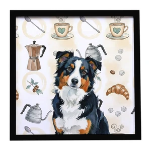 Black Tri American Shepherd Coffee Bar Framed Metal Print Bathroom, Kitchen, Office, Home Decor Wall Art Ready to Hang, Square, 8X8 Black Tri American Shepherd Coffee Bar Framed Metal Print Bathroom, Kitchen, Office, Home Decor Wall Art Ready to Hang, Square, 8X8