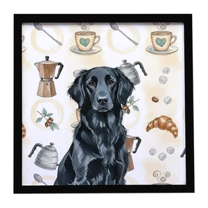 Black Flat-Coated Retriever Coffee Bar Framed Metal Print Bathroom, Kitchen, Office, Home Decor Wall Art Ready to Hang, Square, 8X8 Black Flat-Coated Retriever Coffee Bar Framed Metal Print Bathroom, Kitchen, Office, Home Decor Wall Art Ready to Hang, Square, 8X8