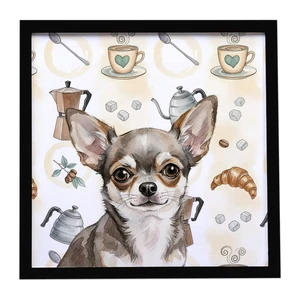 Chihuahua Coffee Bar Framed Metal Print Bathroom, Kitchen, Office, Home Decor Wall Art Ready to Hang, Square, 8X8 Chihuahua Coffee Bar Framed Metal Print Bathroom, Kitchen, Office, Home Decor Wall Art Ready to Hang, Square, 8X8