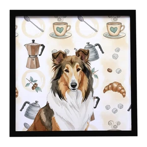 Sable Collie Coffee Bar Framed Metal Print Bathroom, Kitchen, Office, Home Decor Wall Art Ready to Hang, Square, 8X8 Sable Collie Coffee Bar Framed Metal Print Bathroom, Kitchen, Office, Home Decor Wall Art Ready to Hang, Square, 8X8